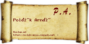 Polák Arnó névjegykártya